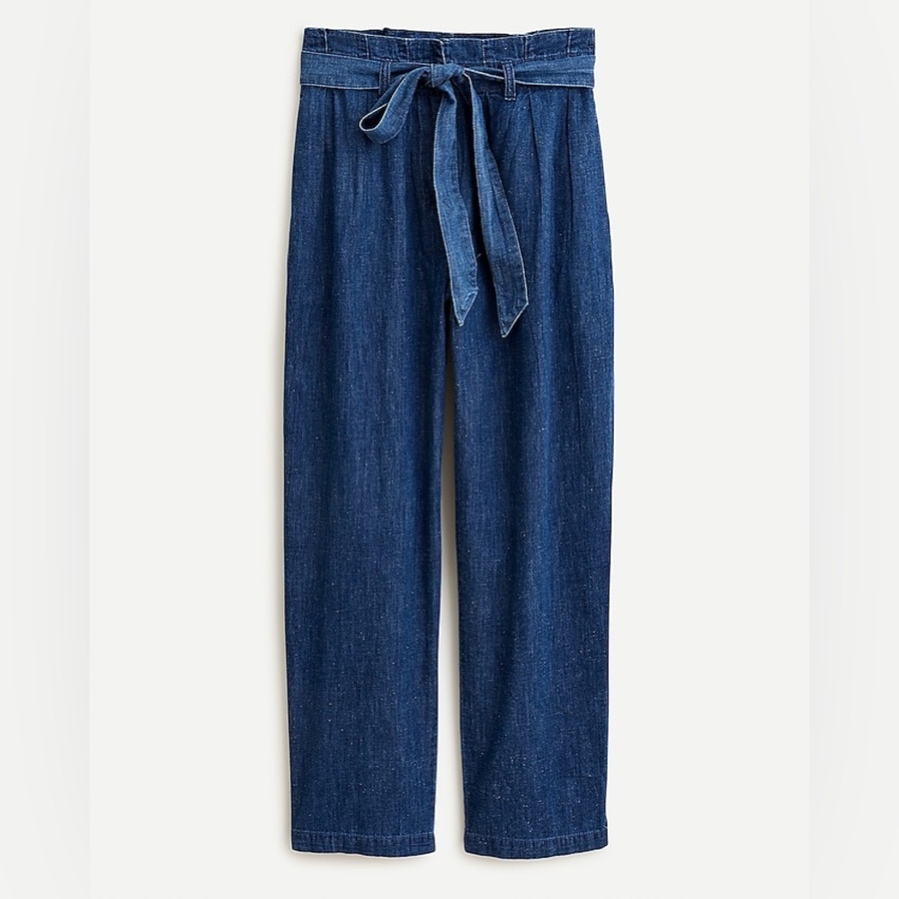 J. Crew High-Rise Paper Bag Pant in Chambray 6